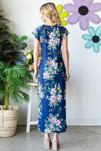 Load image into Gallery viewer, Heimish Full Size Floral Short Sleeve Slit Dress
