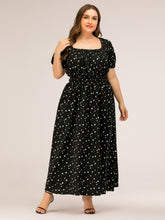 Load image into Gallery viewer, Plus Size Polka Dot Square Neck Dress
