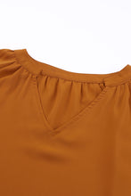Load image into Gallery viewer, Ruched Notched Balloon Sleeve Blouse
