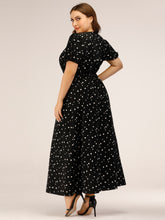 Load image into Gallery viewer, Plus Size Polka Dot Square Neck Dress
