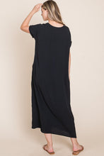 Load image into Gallery viewer, BOMBOM Round Neck Short Sleeve Midi Dress with Pockets
