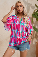 Load image into Gallery viewer, Printed Notched Half Sleeve Blouse
