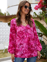 Load image into Gallery viewer, V-Neck balloon Sleeve Floral Blouse
