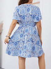 Load image into Gallery viewer, Plus Size Surplice Flutter Sleeve Mini Dress
