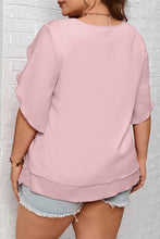 Load image into Gallery viewer, Plus Size Round Neck Half Sleeve Blouse
