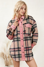 Load image into Gallery viewer, Plaid Button Down Drop Shoulder Jacket
