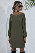 Load image into Gallery viewer, Waffle-Knit Boat Neck Mini Dress (3 Colors Available)
