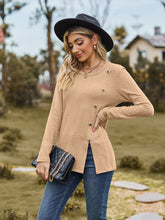 Load image into Gallery viewer, Decorative Button Slit Long Sleeve T-Shirt (Available in 6 Colors)
