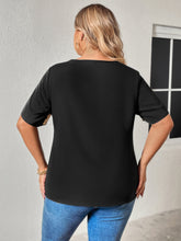 Load image into Gallery viewer, Plus Size Chain Detail V-Neck Raglan Sleeve Blouse
