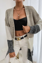 Load image into Gallery viewer, Tricolor Color Block Open Front Cardigan
