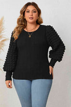 Load image into Gallery viewer, Plus Size Round Neck Lantern Sleeve Blouse
