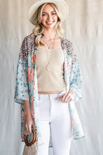 Load image into Gallery viewer, Animal Print Floral Three-Quarter Sleeve Cardigan
