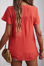 Load image into Gallery viewer, Quarter-Button Round Neck Short Sleeve Top (in 4 Colors)
