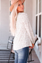 Load image into Gallery viewer, Leopard Round Neck Balloon Sleeve Blouse
