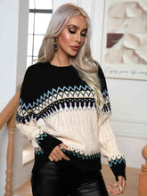 Load image into Gallery viewer, Round Neck Cable-Knit Sweater
