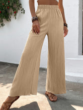 Load image into Gallery viewer, Textured High-Waist Wide Leg Pants
