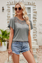 Load image into Gallery viewer, Spliced Lace Flutter Sleeve Top (Available in 6 Colors)

