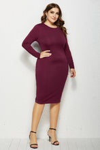 Load image into Gallery viewer, Plus Size Solid Buttoned Wrap Dress
