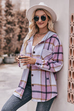 Load image into Gallery viewer, Plaid Dropped Shoulder Hooded Jacket (Available in 5 different colors)
