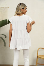 Load image into Gallery viewer, Swiss Dot Round Neck Tiered Blouse (8 Colors Available)

