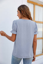 Load image into Gallery viewer, Swiss Dot Lace Trim Flounce Sleeve Blouse (Available in 6 Colors)
