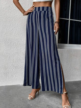 Load image into Gallery viewer, Striped Slit Wide Leg Pants
