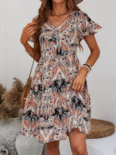 Load image into Gallery viewer, Printed V-Neck Tiered Dress (4 Styles Available)
