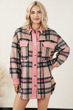 Load image into Gallery viewer, Plaid Button Down Drop Shoulder Jacket
