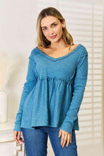 Load image into Gallery viewer, Jade By Jane Full Size Frill Trim Babydoll Blouse
