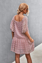 Load image into Gallery viewer, Swiss Dot Square Neck Half Balloon Sleeve Dress (3 Colors Available)
