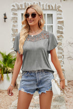 Load image into Gallery viewer, Spliced Lace Flutter Sleeve Top (Available in 6 Colors)
