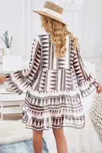 Load image into Gallery viewer, Printed Notched Neck Flare Sleeve Tiered Dress (3 Styles Available)
