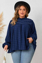 Load image into Gallery viewer, Plus Size Mock Neck Balloon Sleeve Blouse
