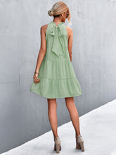 Load image into Gallery viewer, Tie Back Mock Neck Tiered Dress (3 Colors Available)
