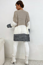 Load image into Gallery viewer, Tricolor Color Block Open Front Cardigan
