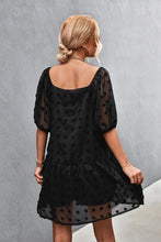 Load image into Gallery viewer, Swiss Dot Square Neck Half Balloon Sleeve Dress (3 Colors Available)
