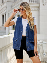 Load image into Gallery viewer, Button Down Denim Vest
