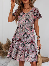 Load image into Gallery viewer, Printed V-Neck Tiered Dress (4 Styles Available)
