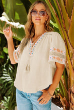 Load image into Gallery viewer, Bohemian Tassel Half Puff Sleeve Top  (2 Colors Available)
