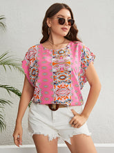 Load image into Gallery viewer, Plus Size Printed Round Neck Blouse
