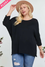 Load image into Gallery viewer, Solid Round Neck 3/4 Sleeve Sweater Top

