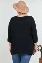 Load image into Gallery viewer, Solid Round Neck 3/4 Sleeve Sweater Top
