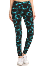 Load image into Gallery viewer, Yoga Style Banded Lined Tie Dye Printed Knit Legging With High Waist

