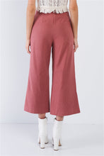 Load image into Gallery viewer, Dusty Rose Pink Cotton Pinstripe Gaucho Pants

