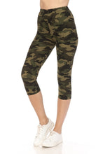 Load image into Gallery viewer, Multi-color Print, Cropped Capri Leggings In A Fitted Style With A Banded High Waist
