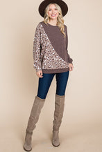 Load image into Gallery viewer, Cute Animal French Terry Brush Contrast Print Pullover With Cuff Detail
