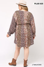 Load image into Gallery viewer, Print Mixed Dolman Sleeve Dress With Side Pockets
