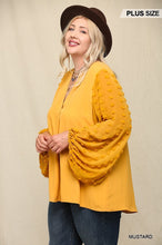 Load image into Gallery viewer, Woven And Textured Chiffon Top With Voluminous Sheer Sleeves
