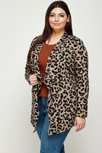 Load image into Gallery viewer, Plus Size, Animal Leopard Printed Knit Cardigan
