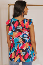 Load image into Gallery viewer, Printed Flutter Sleeve Peplum Tank (2 Styles Available)
